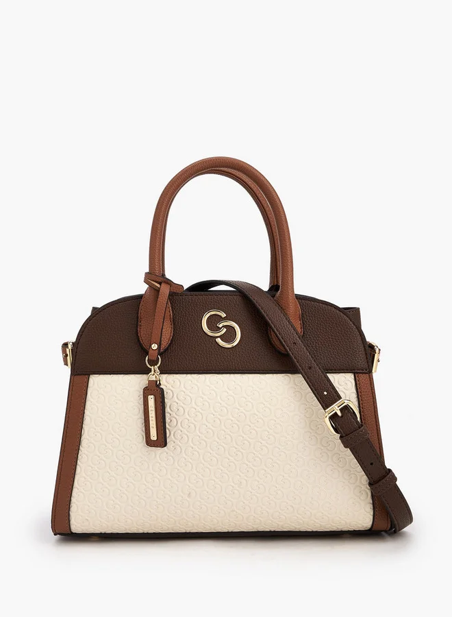 سيليست Monogram Embossed Tote Bag With Double Handle